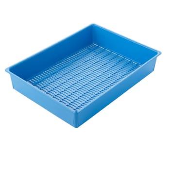 Warwick, instrumentbakke, blå, trådnet bund, uden ruminddel, 424 mm x 305 mm x 75 mm