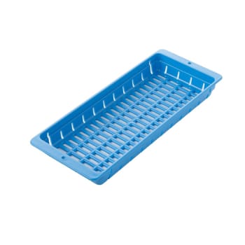 Warwick, instrumentbakke, blå perforeret bund og sider uden, 275 mm x 110 mm x 30 mm