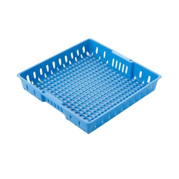 Warwick, instrumentbakke, blå, trådnet bund, uden ruminddel, 255 mm x 255 mm x 50 mm