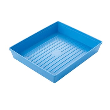 Warwick, bakke, 300x250x52mm, autoklaverbar plast, blå