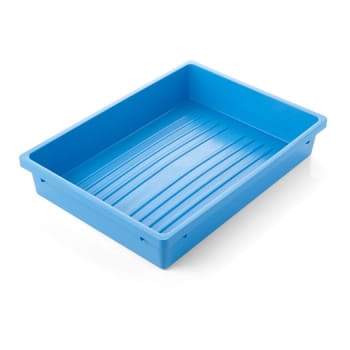 Warwick, bakke, 420x305x75mm, autoklaverbar plast, blå