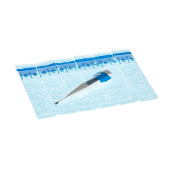 Overtræk til termometer, Uden salve til digitaltermometer, blå/hvid, str L, 43-45