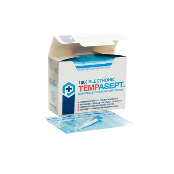 Overtræk til termometer, Uden salve til digitaltermometer, blå/hvid, str L, 43-45