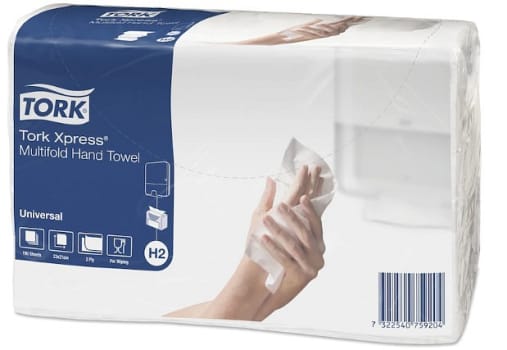 Tork Advanced, 2-lags håndklædeark, soft H2 Xpress, 3 fold