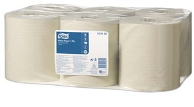 Tork Universal, 1-lags aftørringspapir, gul, M2, centerfeed, 310