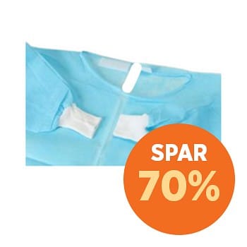 Klinipro beskyttelseskittel, væskeafvisende, m/velcro og manchet, lyseblå 134cm, large