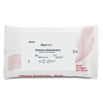 WipeClean, chlorine disinfection, small, hvid/rød, 21 cm x 29 cm
