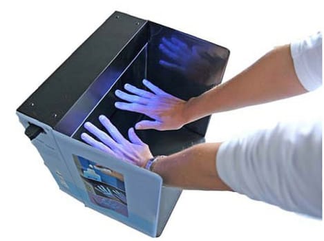 Dermalite, UV boks incl.2 x 10 ml Visirub, 35x35x10,8 cm