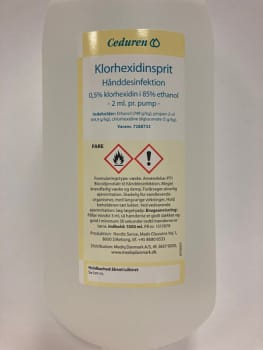 Ceduren, klorhexidinsprit 85% hånddesinfektion med glycerol, 1000 ml