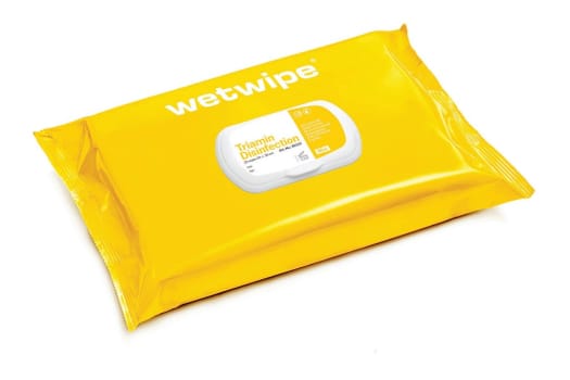 Wet Wipe, Triamin desinfektion og rengøring, maxi gul, 43 cm x 30 cm