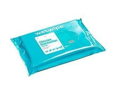 Wet Wipe, desinfektion med klor, vand og sæbe, mini, turkis, 20 cm x 30 cm