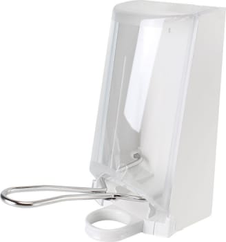 Sterisol, Vægdispenser, rustfri bøjle,hvid,transparant kappe, 0,7 l