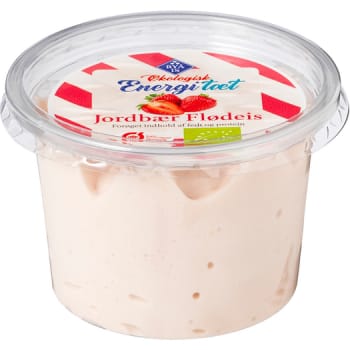 RYÅ IS, ØKO jorbær flødeis, energitæt, 70 g