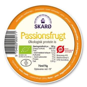 Skarø, passionsfrugt, øko protein is, 75 g, 75 g