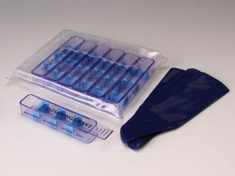 MEDIDOS, doseringssæt nr.3, plastkuvert, 7 etuier, 7 æsker