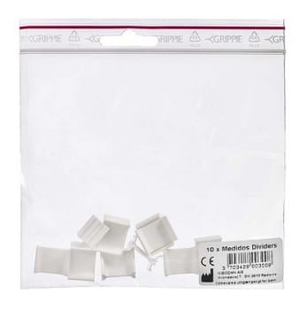 MEDIDOS, skillevæg til doseringsæske, hvid