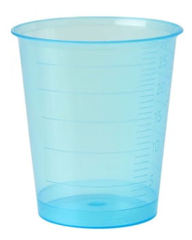 Mediq, medicinmål med graduering, blå, plast, 30 ml