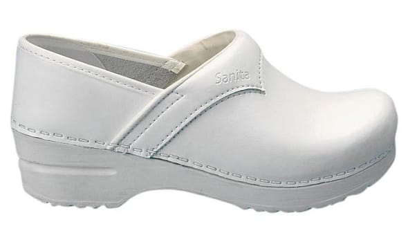 San-Flex, med kap, hvid, antistatisk bund, str 41