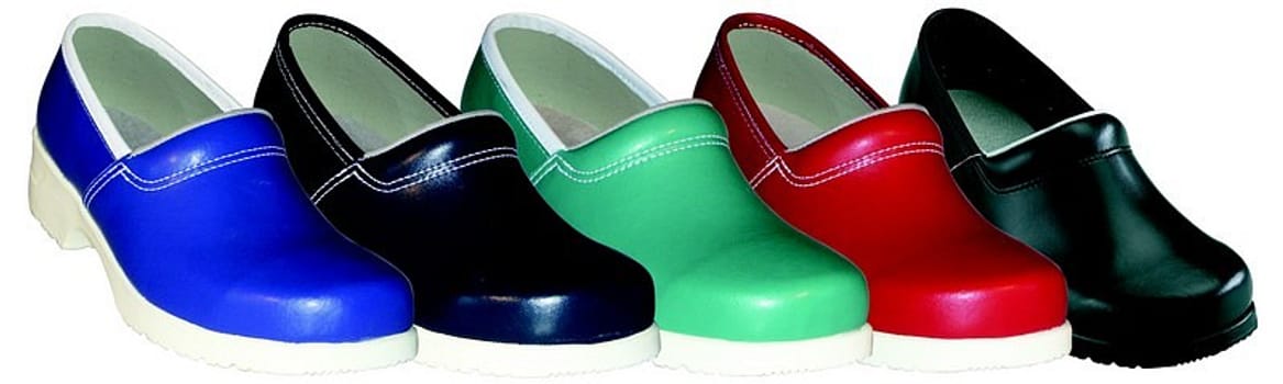 Euro Flex, træsko med kap blå m hvid bund m vaskbar indlægsål, str 37