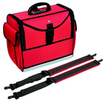 The Alternative lægetaske, kunststof rød m/ruminddeling og skulderstrop, 40 cm x 24 cm x 36 cm
