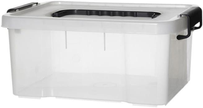 Sårplejekasse, med låg, klar 11,5 liter, 37 cm x 28 cm x 16,5 cm