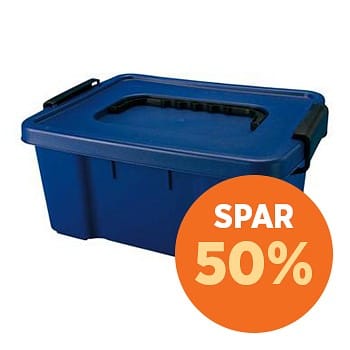 Sårplejekasse, blå 11,5 liter, 37 cm x 28 cm x 16,5 cm