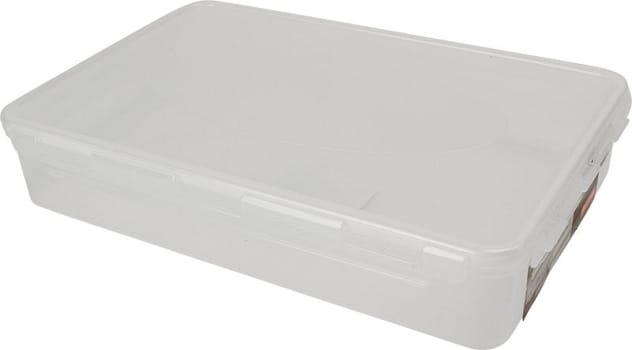 Airtight box, plastbox flad rubber white 2,3L, 2,3 l, 300 mm x 200 mm x 59 mm