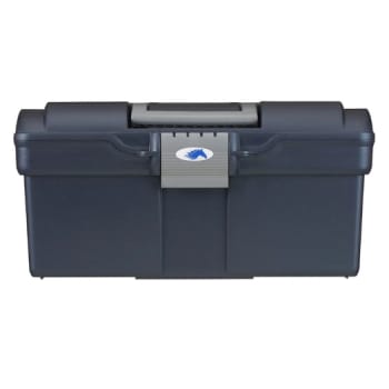 Sygeplejekasse, med låg, lille 15 liter, blå, 21,5 cm x 36 cm x 19,5 cm