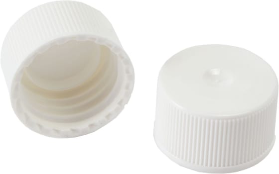 Diverse tilbehør, alm. hvid skruekapsel til plastflaske 100/150 ml