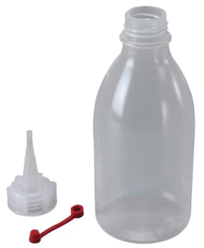 Plastflaske, med pipettespids og hætte, 250 ml