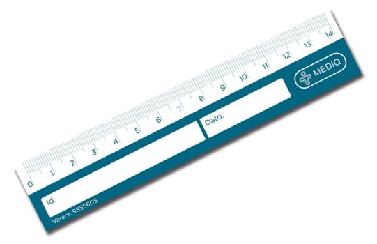 Mediq, sårlineal, papir med klæb, bundt a 25 linealer, 15 cm
