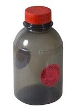 USON, medicinrestbøtte, rund, sort/rødt skruelåg m. pakn, 2,5 l