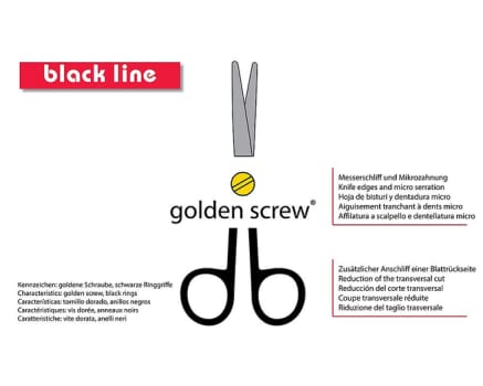 Medicon, Iris saks, supercut, black line, 11,5 cm