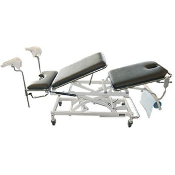 Rehab Care undersøgelsesleje, 3-delt, gyn, sort, næsehul, el jur. fod, trendele, 200 cm x 70 cm x 47-101 cm