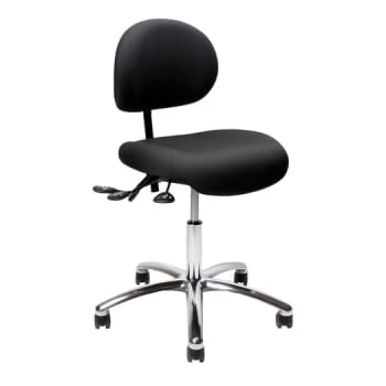 Vela Latin 100, Stol,sort, siddeh. 44-64cm, sort pols.ramme,5 hjul