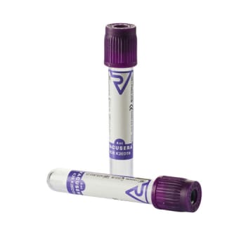 Vacusera, blodprøve glas, mørk lilla, K2 EDTA, steril, 5/4 ml