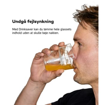 Drinksaver, glas og låg i gaveæske