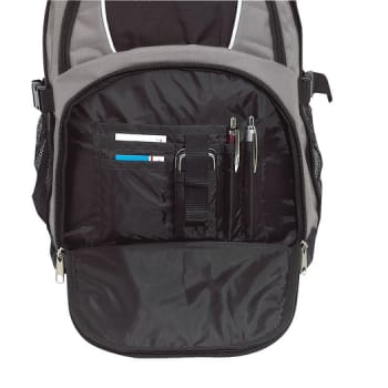 Sygepleje/lægetaske, rygsæk m. 4 rum,10 lommer, plads til laptop, GRÅ