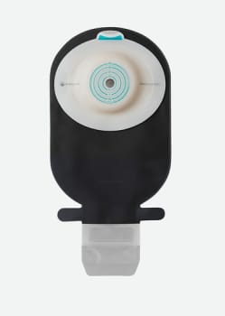 SenSura Mio Convex Dyb, 1-dels ileostomipose, Midi, vindue, sort, Ø 10-23 mm