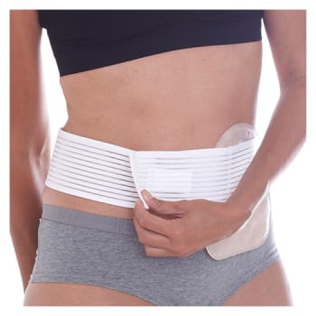 Nordicare StomiMini, stomibælte, elastisk, velcro, hvid, højde: 7,5 cm, ONE SIZE