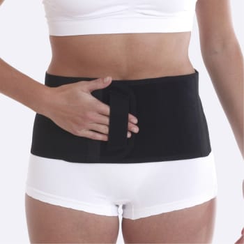 Nordicare Stomi BAS bælte, velcro, klipbar, sort, L: 70-85 cm, H: 16 cm, X-small