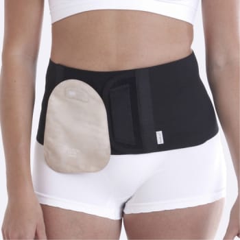 Nordicare Stomi BAS bælte, velcro, klipbar, sort, L: 80-95 cm, H: 16 cm, small