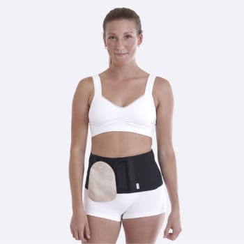 Nordicare Stomi BAS bælte, velcro, klipbar, sort, L: 80-95 cm, H: 16 cm, small