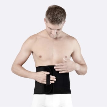 Nordicare Stomi BAS bælte, velcro, klipbar, sort, L: 100-115 cm, H: 25 cm, large