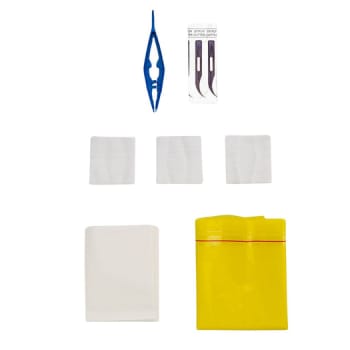 365 suturfjerningssæt, med suturkniv, plastpincet, kompres, steril