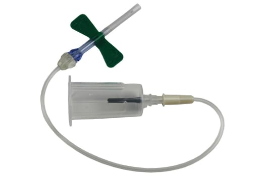 Vacuette, blodprøvetagningssæt med holder, pushbutton, 19cm, 23G x 3/4in, 0,6 mm x 19 mm