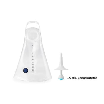 Peristeen Plus Konus, tilbehørspakke, 15 x katetre, 1 x vandpose