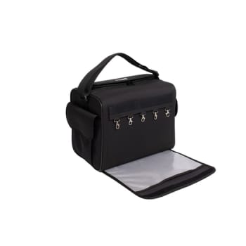 Care case lægetaske, kunststof sort m/ruminddeling og skulderstrop