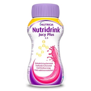 Nutridrink Jucy Plus, cool hindbær, 200 ml