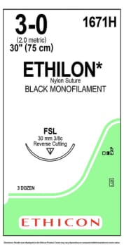 Ethilon 3-0 FSL 75 cm musta 1671H